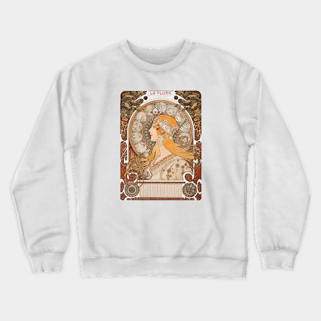 Zodiac La Plume Vintage Illustration Crewneck Sweatshirt by thecolddots